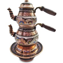 UltraMint El Işlemeli Bakır Çaydanlık Takımı Osmanlı Osmanlı Ocaklı