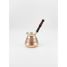 UltraMint Bakır Oyma Işlemeli Cezve, Ahşap Kulplu, 7-8 Kişilik, Şık ve Dayanıklı