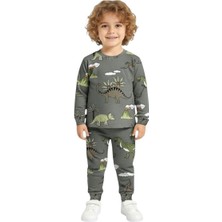 Dinozorlar Alemi Baskılı 2li Erkek Pijama Takımı