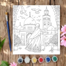 Chve Design 20X20 Tuval Boyama Seti Etkinlik Kutsal Topraklar Dini Etkinlik Boyama Seti