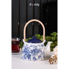 UltraMint Hasır Saplı Blue Life Porselen Bitki Demliği, Estetik ve Pratik Kullanım