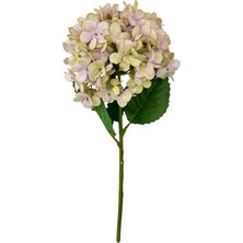 Nettenevime Yapay Çiçek Lila Yeşil Ortanca Tek Dal 50*17CM Desenli Kumaş Çiçek