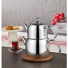 UltraMint Paslanmaz Çelik 4 Parça Çaydanlık Seti, Indüksiyon Uyumlu, Gümüş Renk