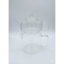 UltraMint Borosilikat Cam Çaydanlık Takımı, Ocak Üstü, 1000+1500ML, Şık ve Dayanıklı