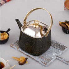 UltraMint Gold Stone Kare Bitki Çayı Demliği 1,25 Lt, Şık ve Kullanışlı Çay Demliği