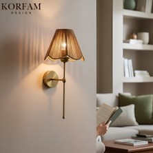 KorFam Rosalinda Aplik - Kahverengi Çiçek Şeklinde Kablosuz Pilli Aplik