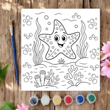 Chve Design 20X20 Tuval Boyama Seti Etkinlik Okyanus Deniz Yıldızı Etkinlik Boyama Seti