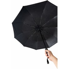 Basepoint Siyah Tam Otomatik 10 Fiber Telli Şemsiye 105CM