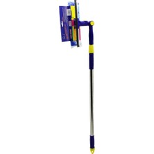 Star Q 2 Başlı=camsil Çekpas - M.fiber Mop=24.5cm 360 Derece Başlık Camsil - Mop Uzayan Metal