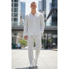 Risil-Nu Company Klasik Şık Erkek Mevsimlik Gömlek-Eşofman Takımı – Yumuşak Dokulu Düğmeli Model