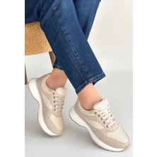 Shoegar Slar Vizon Cilt Bağcıklı Spor Ayakkabı