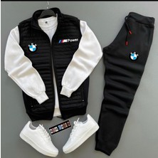 Risil-Nu Company Yeni Sezon Mpower Baskılı Pamuklu Kapitone Ceket-Eşofman Altı-Sweat 3'lü Alt Üst Takım