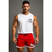 Risil-Nu Company Yeni Sezon Premium Petek Kumaş Şort ve Pamuklu Atlet Ikili Gym Sporcu Takımı