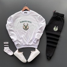 Risil-Nu Company Unisex Baskılı Bisiklet Yaka Sweatshirt-Eşofman Altı 2’li Set