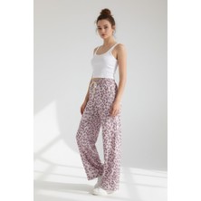 DNRYSL Kadın Desenli Ottoman Kumaş Palazzo Pantolon