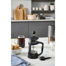 UltraMint Şık Siyah Borosilikat Cam French Press, 350 Ml, Hediye Kaşık ile