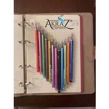 Akraz Art Design Igne Uçlu Jel Kalem Seti 0.5 mm Kutulu 12 Renk Kutulu