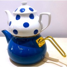 UltraMint Emaye Porselen Demlikli Çaydanlık Takımı, Şık ve Kullanışlı Set