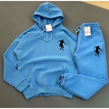 Risil-Nu Company 3 Iplik Basketbol Silüet Baskılı Eşofman Takımı –kanguru Cepli Sweat & Jogger Eşofman Altı