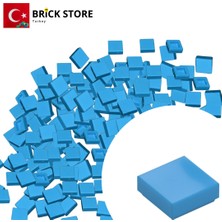 LEGO Yedek Parçalar, 100 Adet 1x1 Tile Düz Fayans Parçası, Koyu Mavi Rengi (Dark Azure) 3070