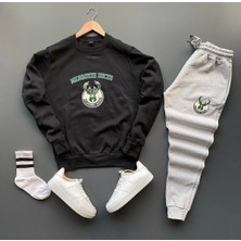 Risil-Nu Company Unisex Baskılı Bisiklet Yaka Sweatshirt-Eşofman Altı 2’li Set