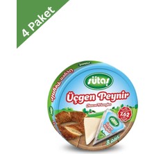 Sütaş Üçgen Peynir (8 x 12,5 G) x 4 Adet - Klasik Sütaş Lezzeti Üçgen Dilimlerde