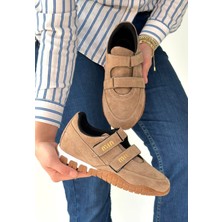 Shoegar Tunga Bej Süet Cırt Cırtlı Spor Ayakkabı