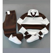 Risil-Nu Company Yeni Sezon (Premium) Üç Iplik Polo Yaka Yarım Fermuarlı Sweatshirt - Eşofman Altı Ikili Set Kombin