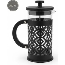 Arow 350 ml Borosilikat Cam French Press - Filtre Kahve ve Bitki Çayı Demleyici - Siyah  D-858