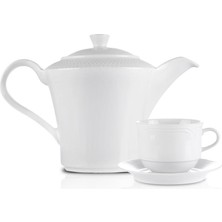 UltraMint Beyaz Porselen Demlik ve Kahvedanlık 650 cc Orta Boy