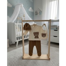 Gmn Collection Yenidoğan 5'li Ayıcık Figürlü Hastane Çıkışı Zıbın Seti