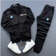 Risil-Nu Company Yeni Sezon Mpower Baskılı Pamuklu Kapitone Ceket-Eşofman Altı-Sweat 3'lü Alt Üst Takım