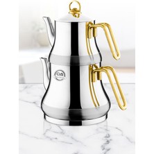 UltraMint Şık Orta Boy Gold Çaydanlık, Zarif ve Dayanıklı Tasarım