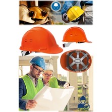 Munico Konforlu Profesyonel Turuncu Inşaat Şantiye Ustabaşı Bareti Sertifikalı Konforlu Ayarlanabilir Işlik