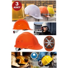 Munico Turuncu 3 Adet Ustabaşı Şık Kalite Kontrol Ekibi Bareti Profesyonel Iş Güvenlik Baret Konforlu