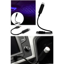 Munico Mavi Araba Mor Fosforlu Atmosfer Iç Tavan Lambası Yıldız Projektör Işık LED USB Aydınlatma Lazer Pro