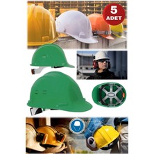 Munico Yeşil 5 Adet Baret Şantiye Ayarlı Inşaat Şık Kalite Sağlık Personeli Bareti Profesyonel Iş Güvenlik