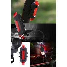 Munico Bisiklet Arka Stop Uyarı Ikaz Işığı 4 Modlu Şarj Edilebilir Lamba Her Bisiklete Uyumlu