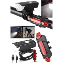 Munico Su Geçirmez Tüm Bisikletlere Uyumlu Akıllı Foksiyonel 2 In 1 Profesyonel Ön Arka Far Lambası Set Far