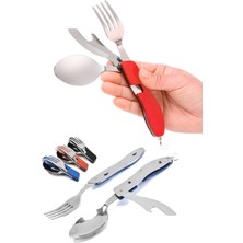 Munico Kamp Outdoor Çatal & Bıçak & Kaşık 3 In 1 Seyahat Servis Seti Piknik Katlanabilir Taşınabilir Kamp.