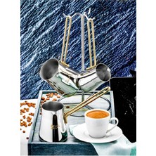 UltraMint Öz Life 4 Parça Cezve Takımı Gala Sade Gold, Şık ve Dayanıklı Tasarım