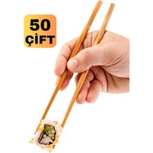 Munico 50 Çift Çubuk Yıkanabilir Bamboo A Kalite Ahşap Chopsticks Çin Japone Yöresel Yemek Çubuğu Stick