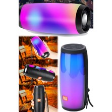 Munico Bluetooth Hoparlör Full LED Işıklı Bass Box Stereo Aux Yanıp Dönen Renkli Speaker