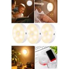 Munico 3 Adet Manyetik Spot Lambası Gün Işığı Ev Kamp Yapışkanlı Sensörlü Dolap Kolidor Şarjlı Spot Lambası