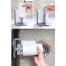 Munico Tüm Bardaklara Uyumlu Vantuzlu Bardak Yıkama Fırçası Aparatı Yıkama Fırçası Hijyenik Yıkanabilir Pro