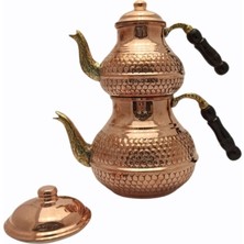 UltraMint Bakır Çaydanlık Orta Boy, Üzümlü Kırmızı, Şık ve Zarif Tasarım