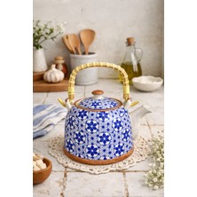 UltraMint Dekoratif Porselen Demlik, Bambu Saplı, 1000 Ml, Şık ve Kullanışlı Tasarım