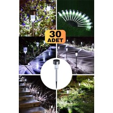Munico 30 Adet Solar Güneş Enerjili Bahçe Lambası Kazıklı Metal Gövdeli Bahçe Yürüme Yolu Seti Akıllı Lamba