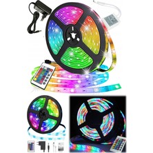 Munico 5 Metre Eğlenceli Dekoratif Iç Dış Tasarım Ev Rgb Şerit LED Işıklar 16 Renk Kumandalı Sistem Dona #2