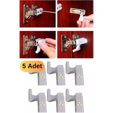 Munico 5 Adet Iç Menteşeye Takılan LED Press Aparatlı Dolap Kapısına Göre Aydınlatan Lamba LED Işık Mutfak